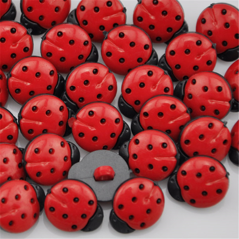 Button Hole Cutter - 50/100Pcs Red ladybug DIY Kid's appliques/craft/sewing