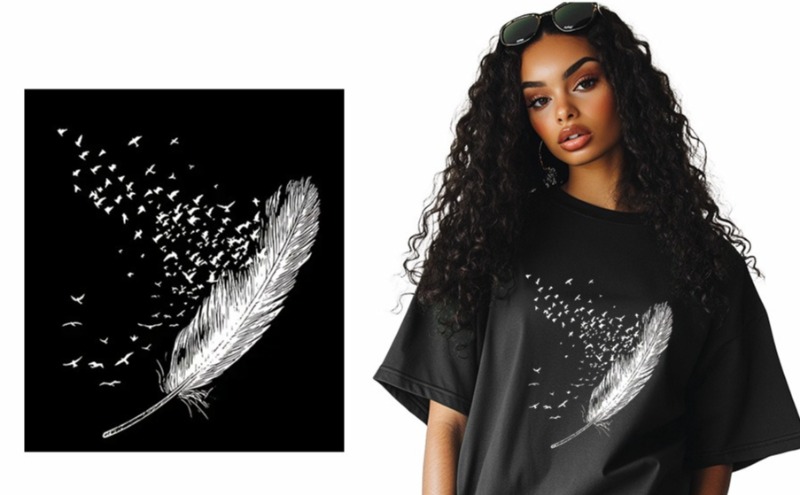 Iron On Patch - Colorful Feather Bohemian Iron On Heat