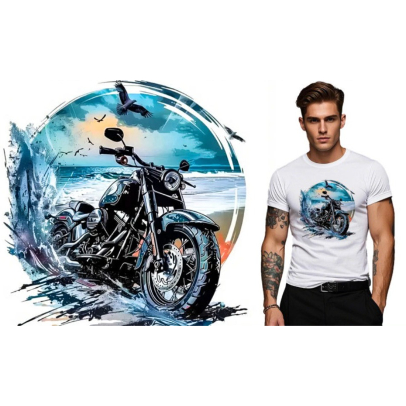 Iron On Patch - Custom Biker Style Pattern DTF Offset