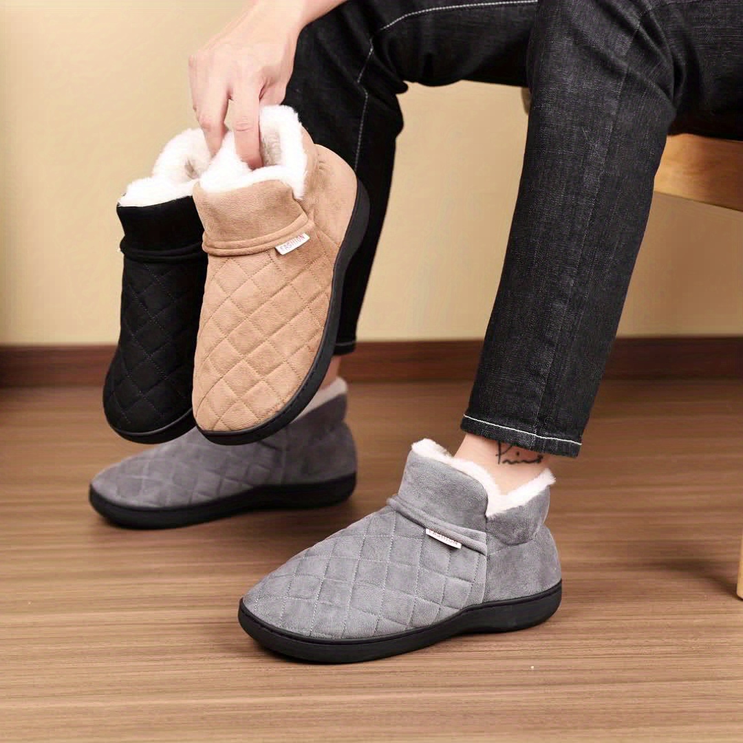 Sewing House - Unisex Winter Cotton Slippers Plush Lined