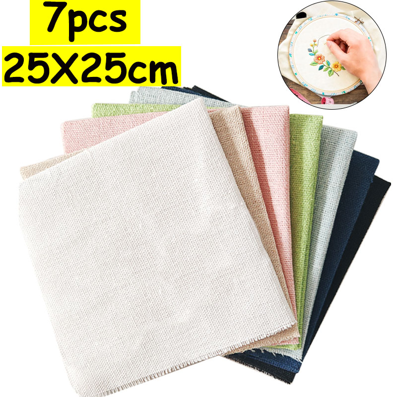 Sewing Textile Art - 7-Piece Set of 25* 25cm Linen