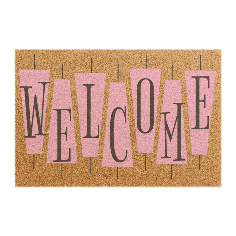 Century Textile & Sewing Supply Photos - Retro Pink Cute Doormat Welcome Coir