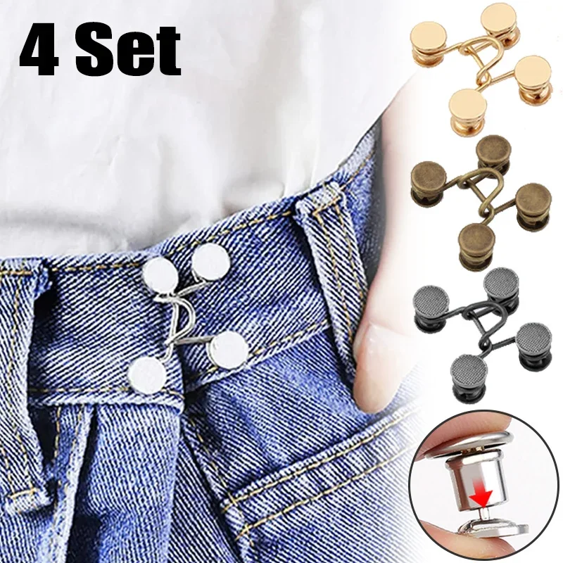 Button Hole Cutter - 1/4Set Nail-free Metal Jeans Button Snaps