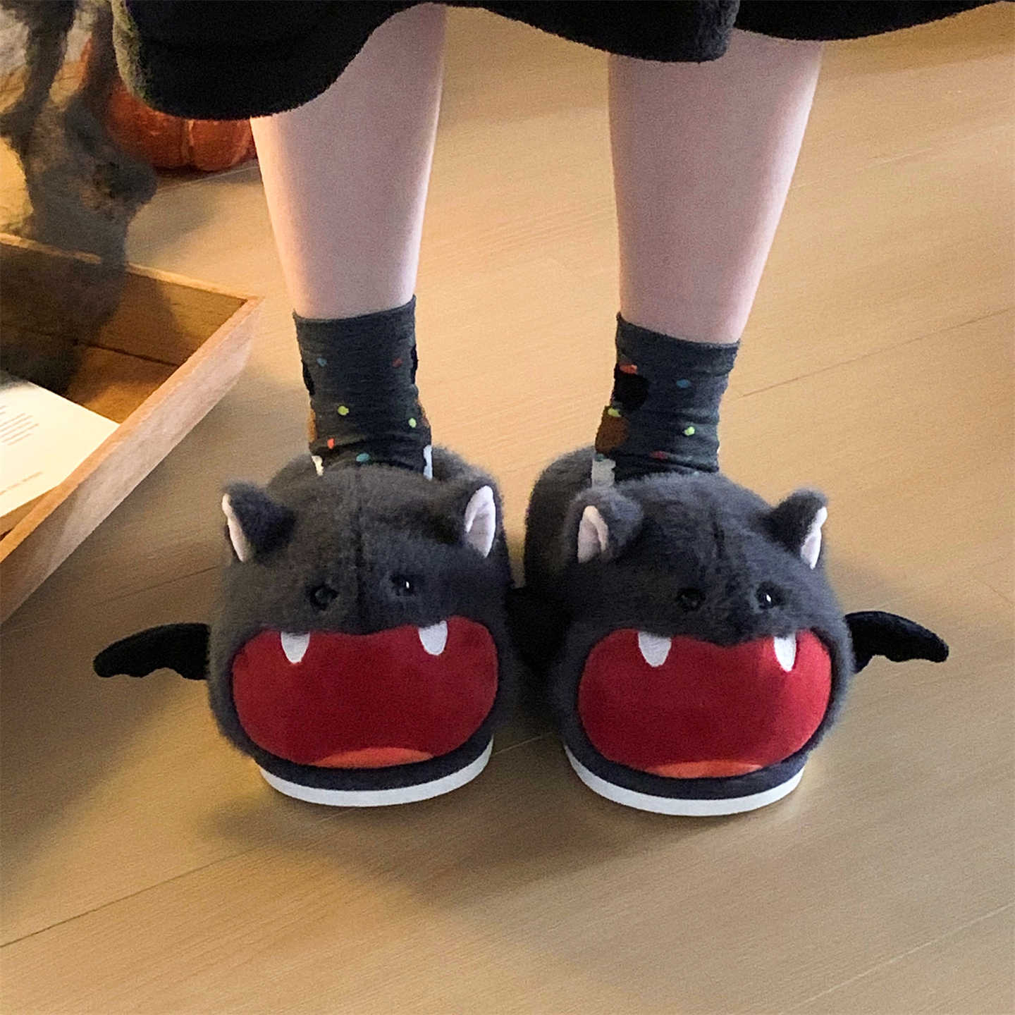 Halloween Bat Plush Slippers W - Sewing House review and price