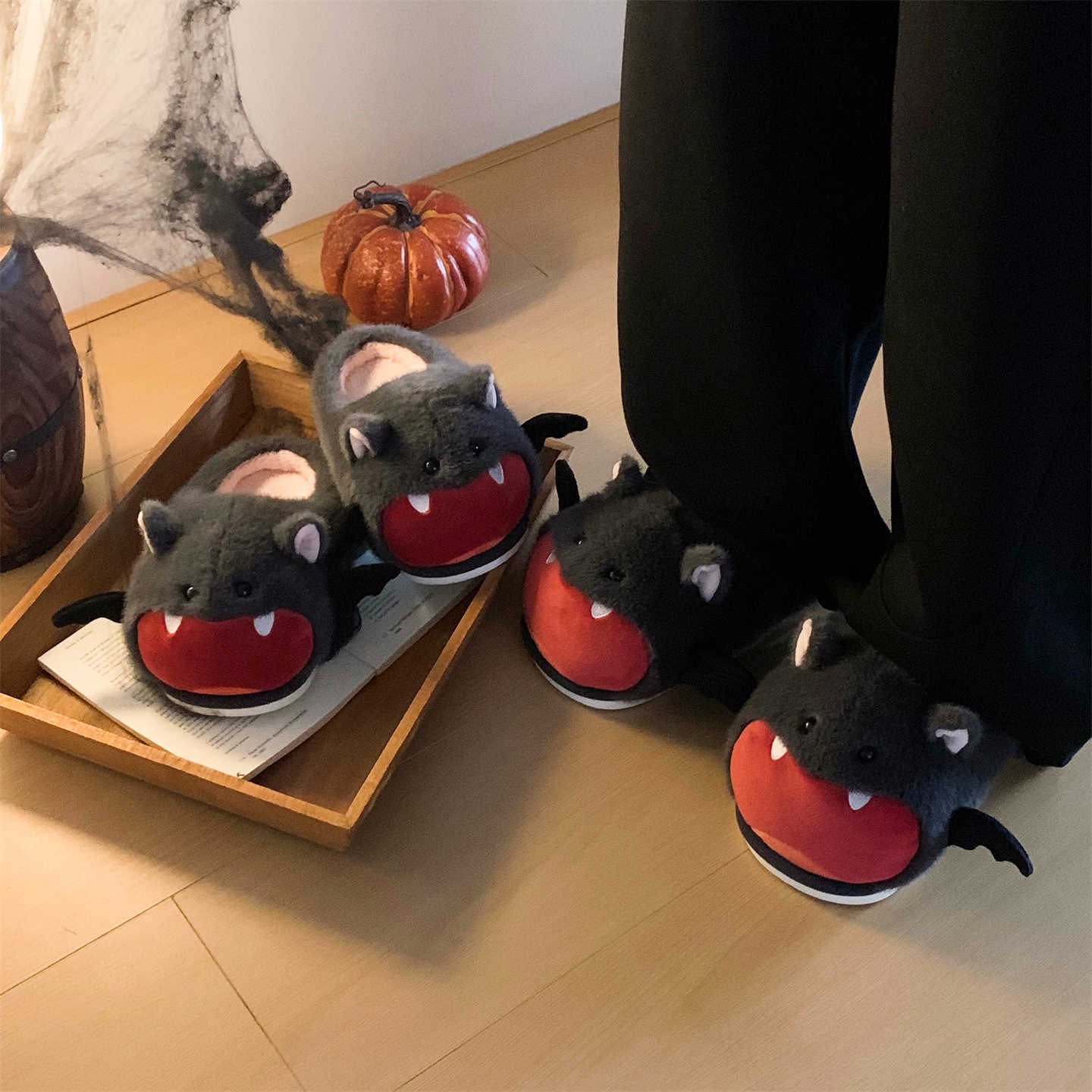Halloween Bat Plush Slippers W - Sewing House review and price
