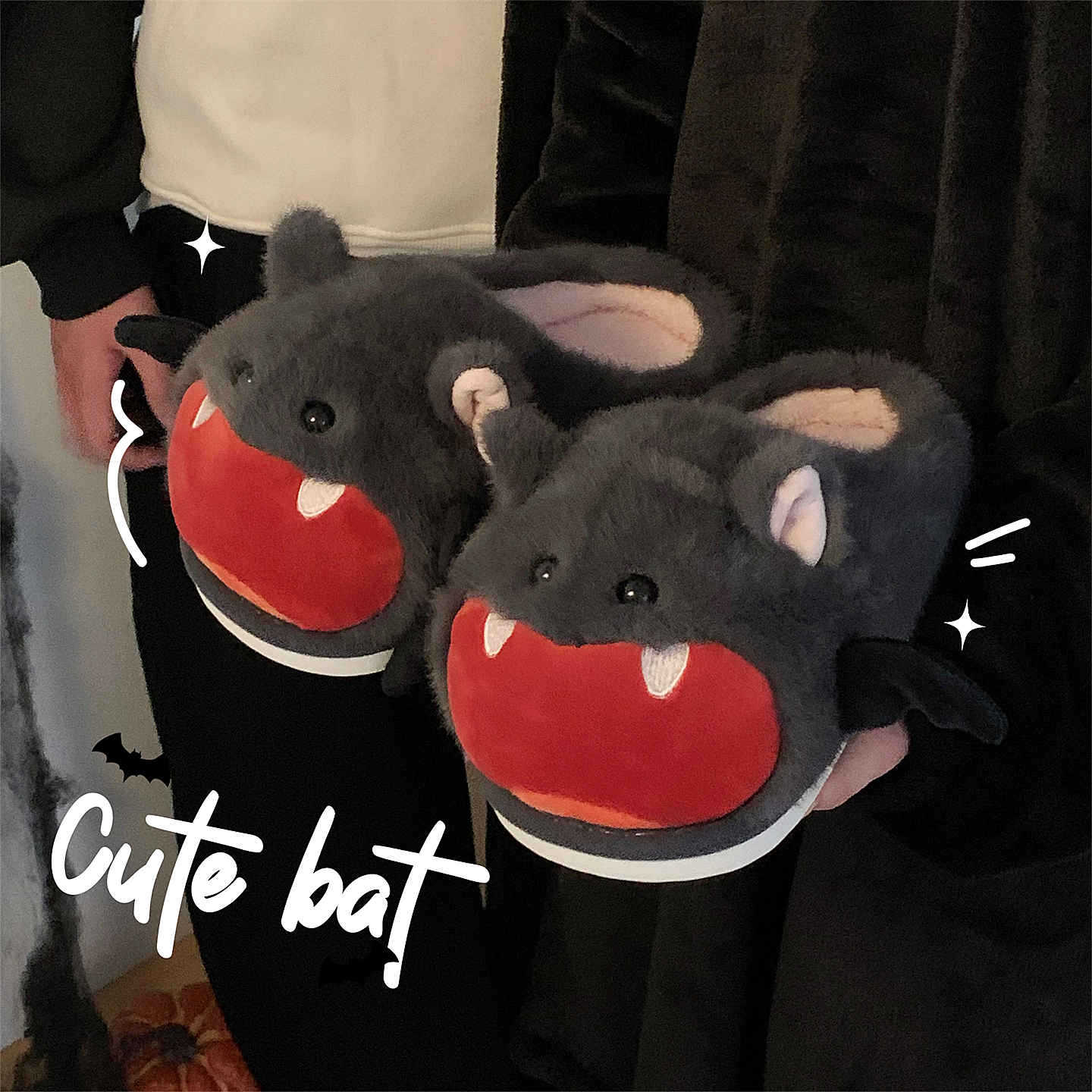Halloween Bat Plush Slippers W - Sewing House review and price