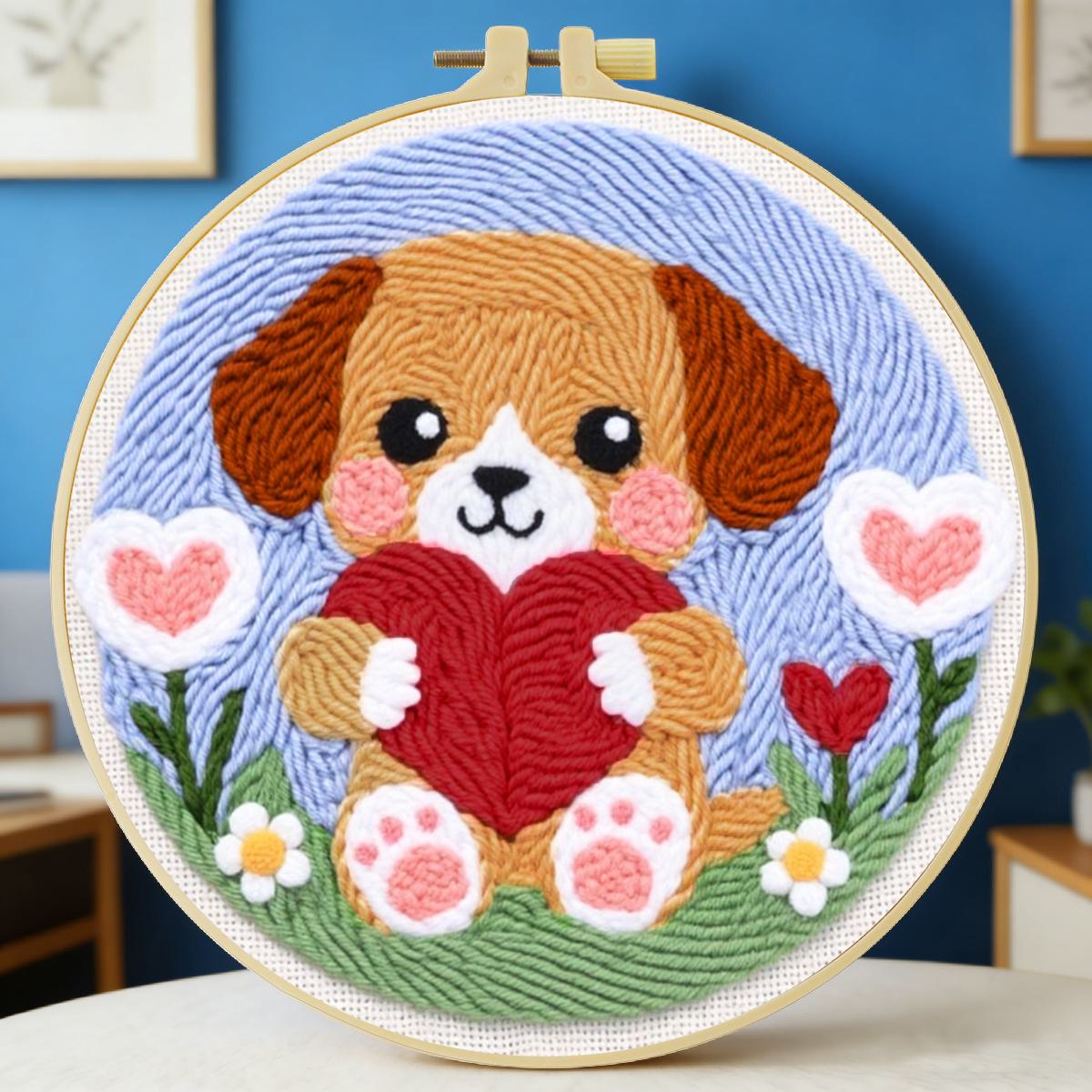 20X20CM/7.87inch Dog Punch Nee - Sewing Textile Art review and price