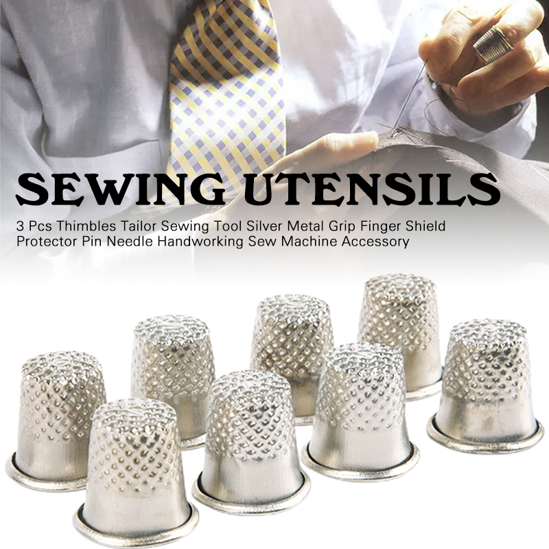 3Pcs Thimble Metal Sewing Thim - Sewing Pin Cushion review and price