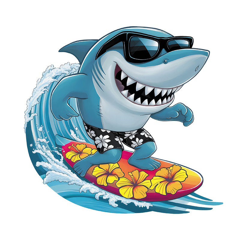 Interesting Sharks Surfing Iro - Iron On Patch review and price