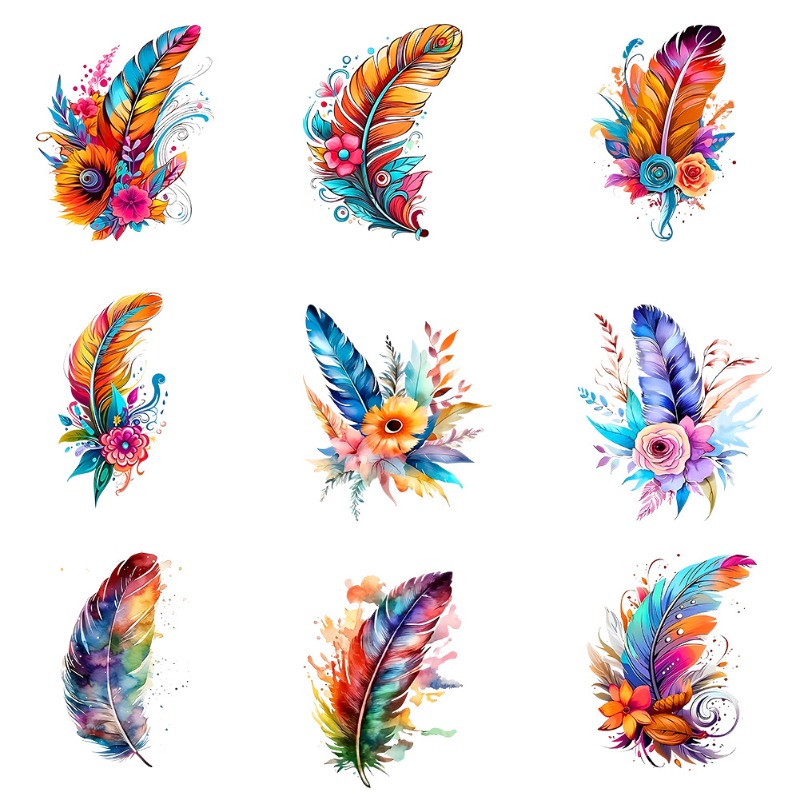Colorful Feather Bohemian Iron - Iron On Patch review and price