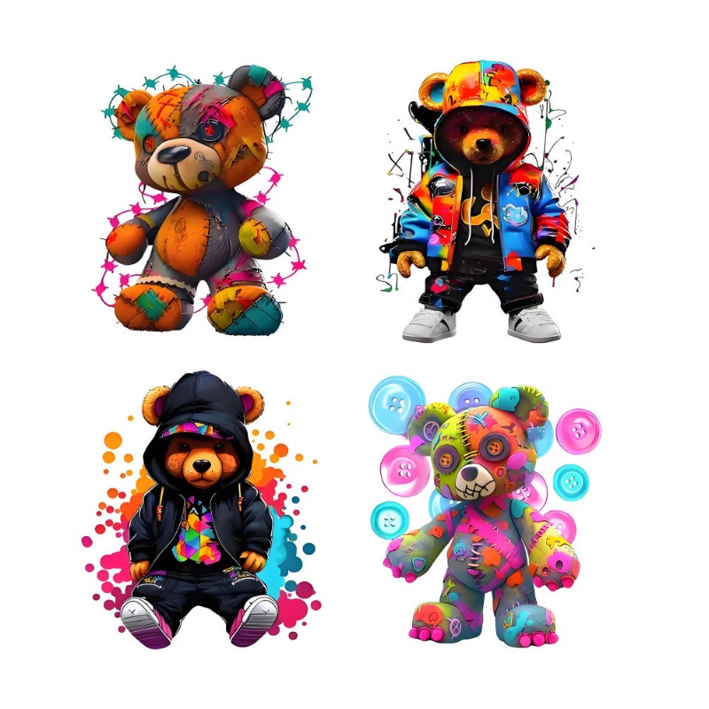 Custom Lovely Bear Pattern DTF - Iron On Patch review and price
